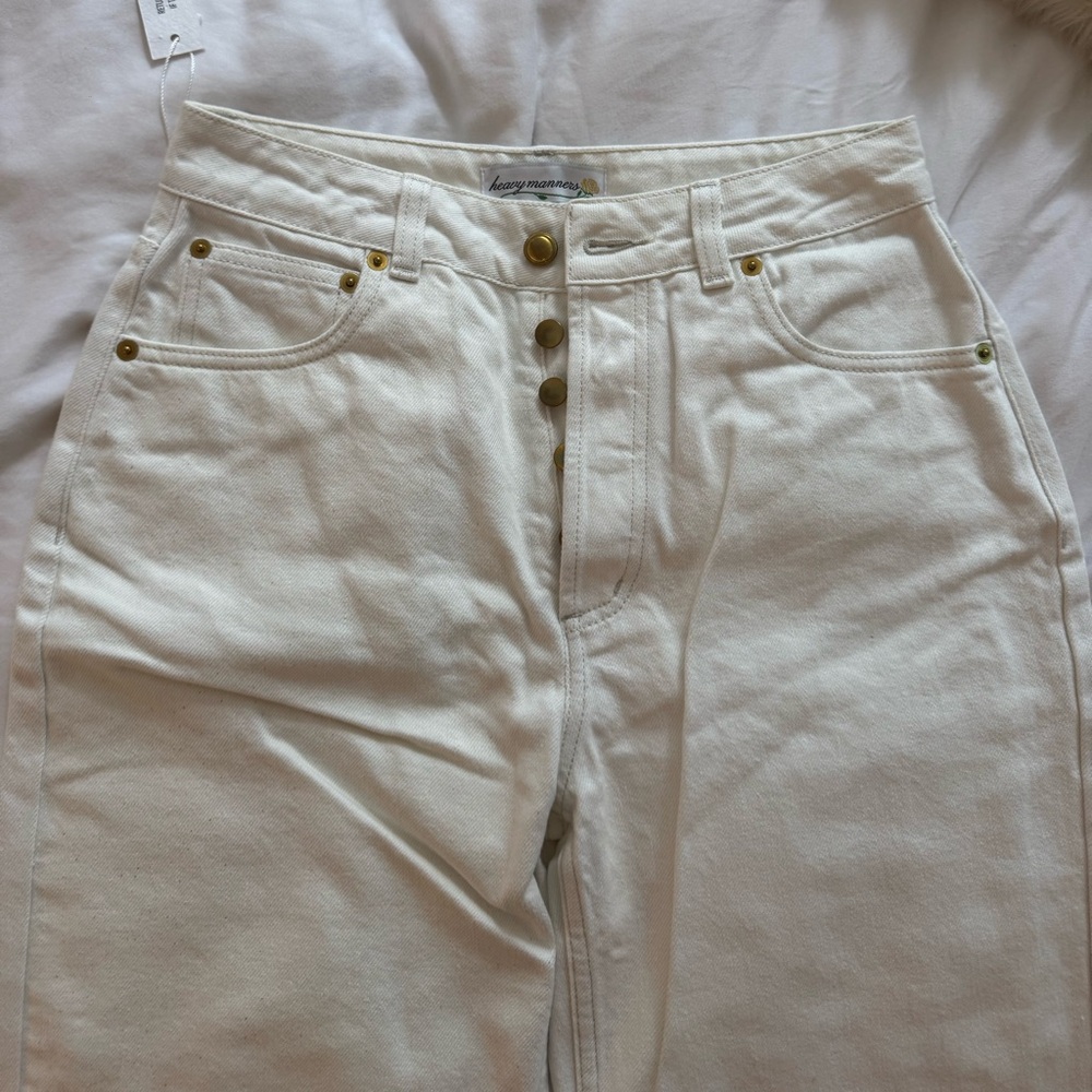Heavy Manners High Rise Women Jeans in Cream